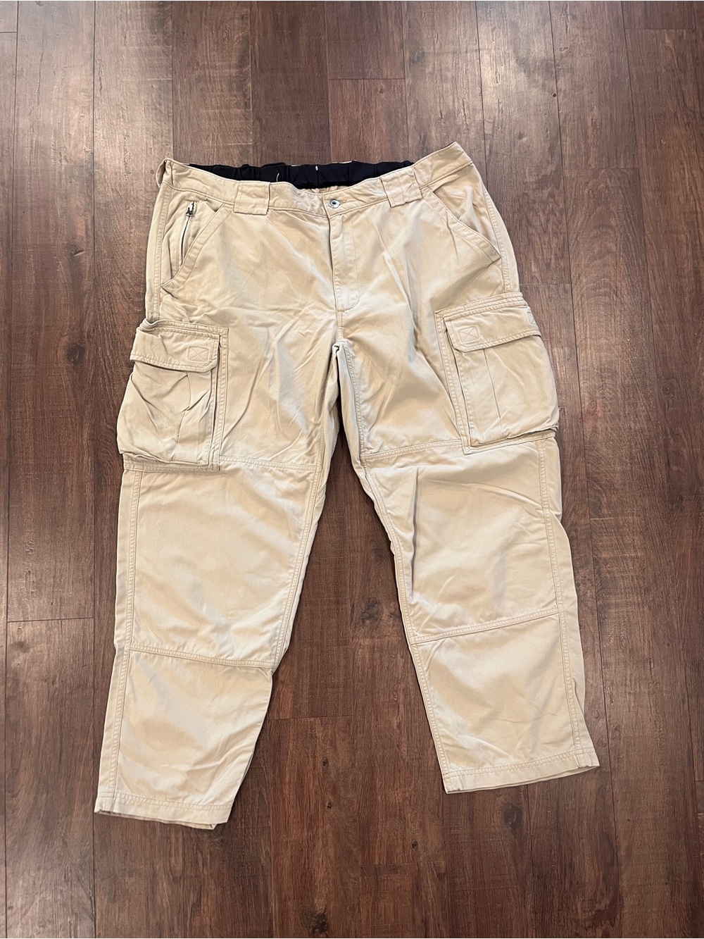 Duluth Trading Co. Pants Mens XLx30 Beige Nylon Cargo Elastic Waist Hiking